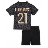 Paris Saint-Germain Lucas Hernandez #21 3rd trikot Kinder 2023-24 Kurzarm (+ Kurze Hosen)